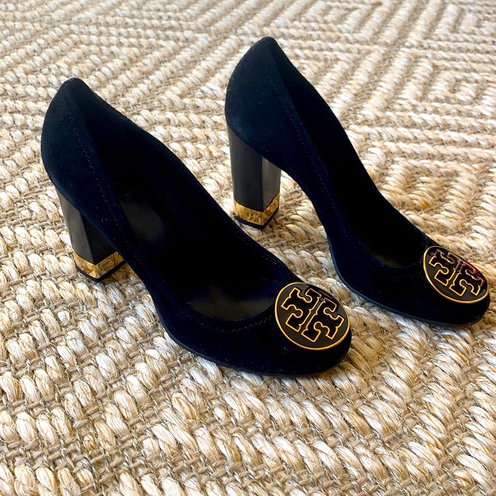 Tory Burch black velvet heels